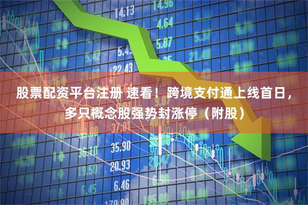 股票配资平台注册 速看！跨境支付通上线首日，多只概念股强势封涨停（附股）