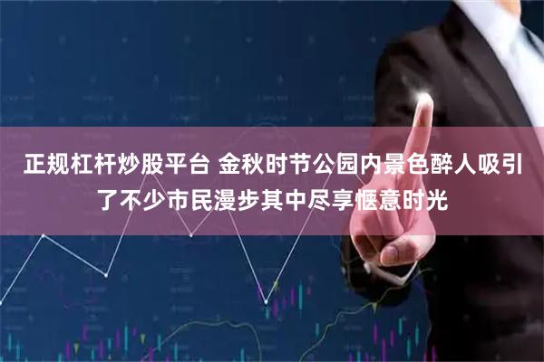 正规杠杆炒股平台 金秋时节公园内景色醉人吸引了不少市民漫步其中尽享惬意时光